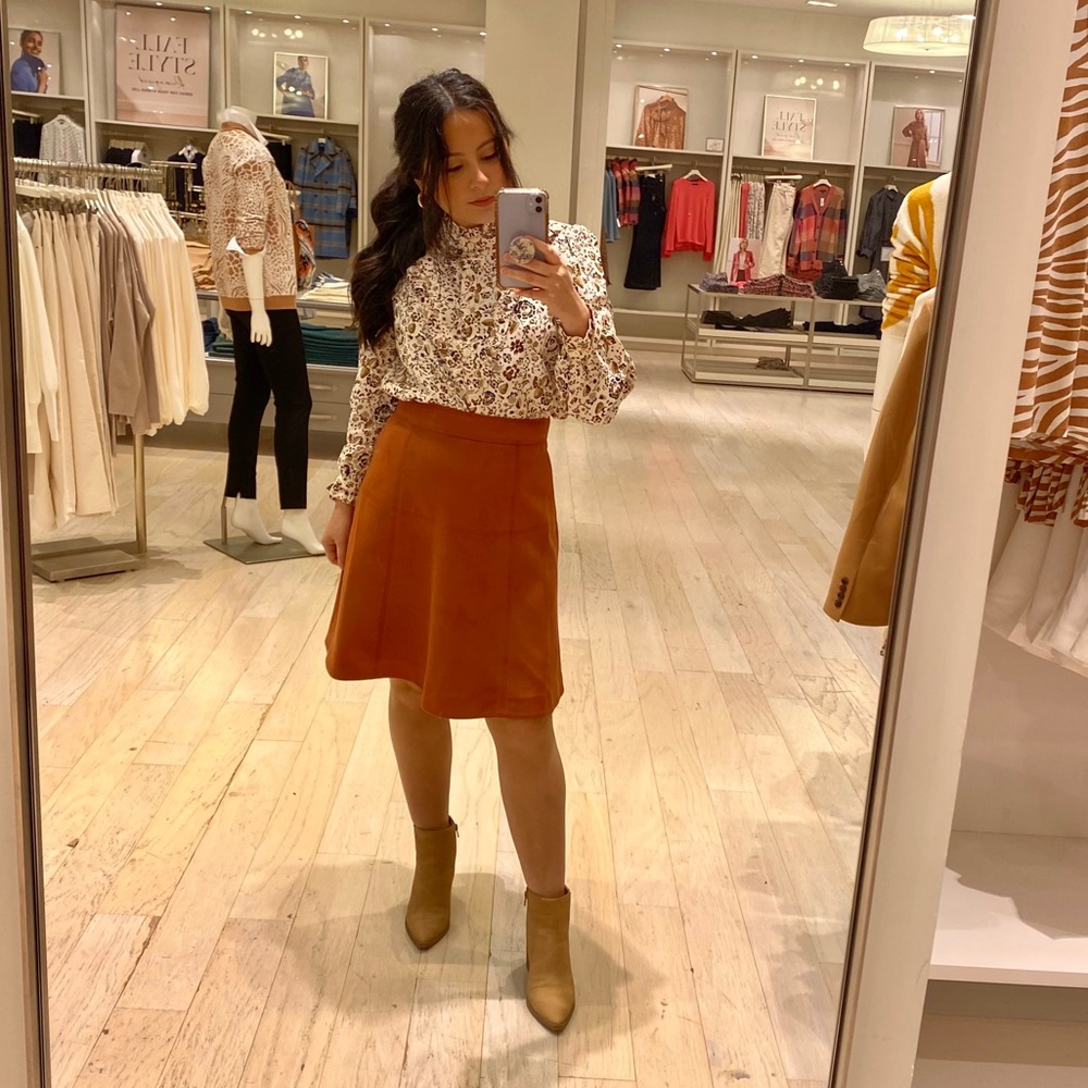 Ann Taylor Suede Skater Skirt